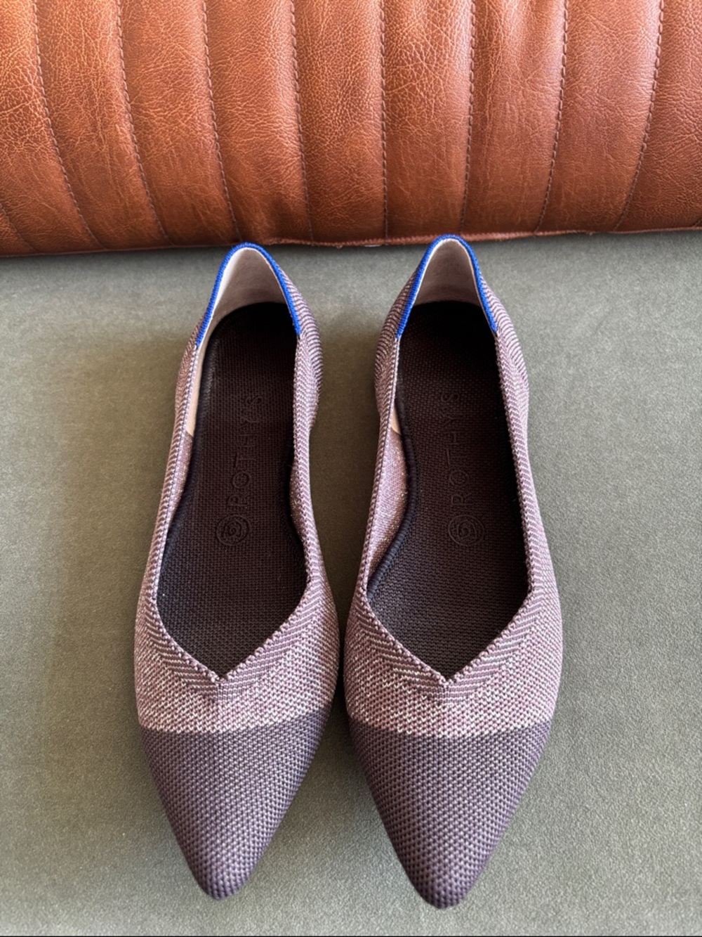 Rothy's Women's Two-Tone Brown Pointed-Toe Flats